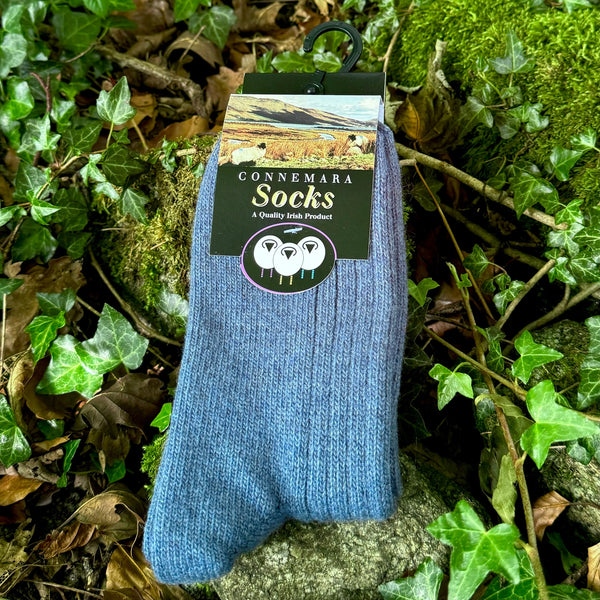 Irish Wool Socks - Blue