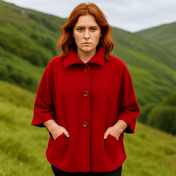 Jimmy Hourihan Hip Length Cape,Red,Cape