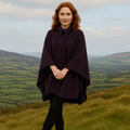 Jimmy Hourihan Cashmere Cape with Convertible Hood,Damson,Cape