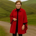 Jimmy Hourihan Cape with Saddle Stitching,Red,Cape