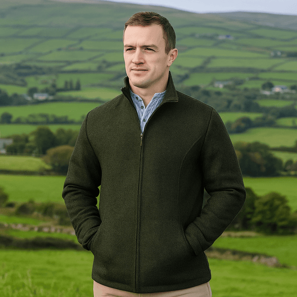 Donegal Herringbone Walking Jacket - Olive