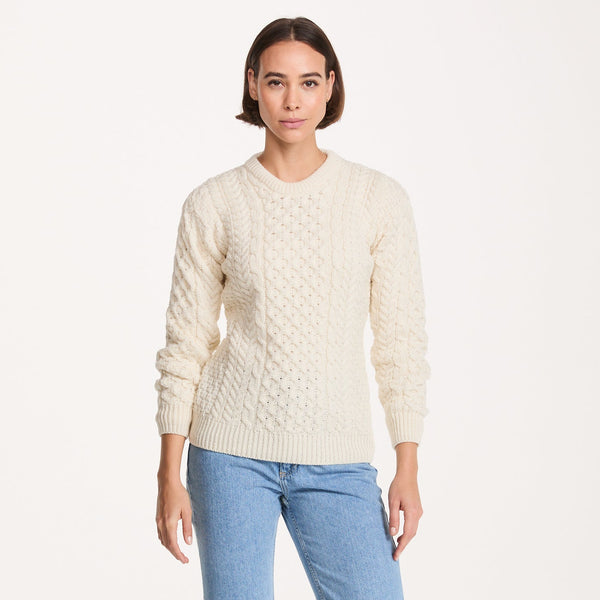 Inishmore Ladies Slim-Fit Merino Aran Sweater