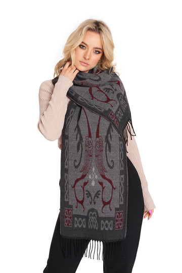 Jimmy Hourihan Scarf in Blue with Celtic Motif