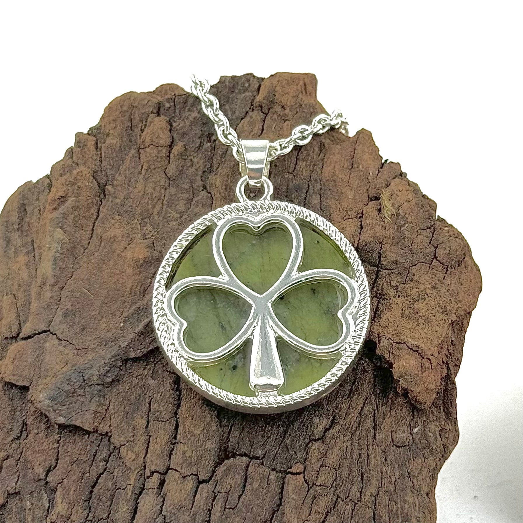Shamrock Connemara Marble Pendant Gifts of Ireland