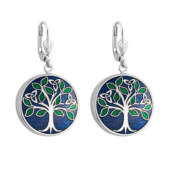 Enamel Tree Of Life Earrings