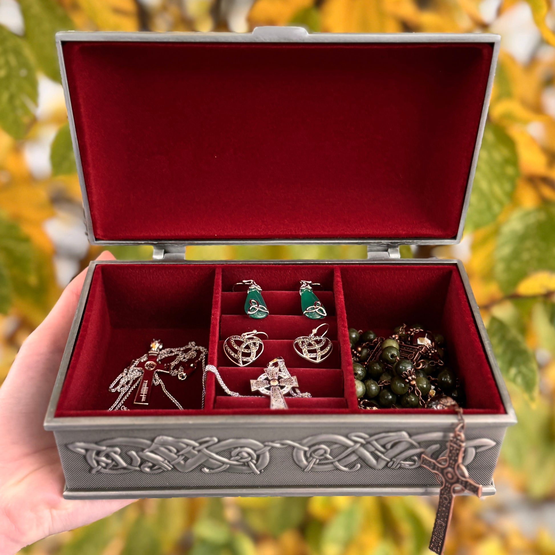 Vintage Celtic Jewelry Box with Claddagh Design,jewelry box