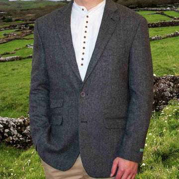 Irish Wool Tweed Sport Jacket - Charcoal Grey