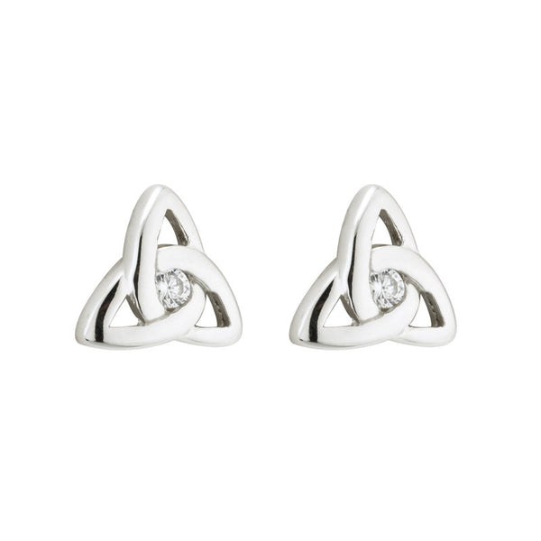 Crystal Trinity Knot Stud Earrings