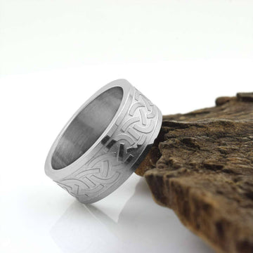 Irish Ring in Stainless Steel, Celtic Ring