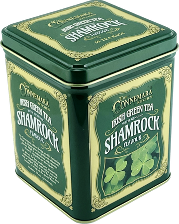 Tin of 50 Tea Bags of Shamrock Tea (Green Tea)