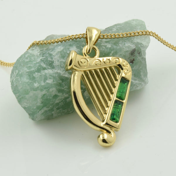 Harp Necklace with Emersld