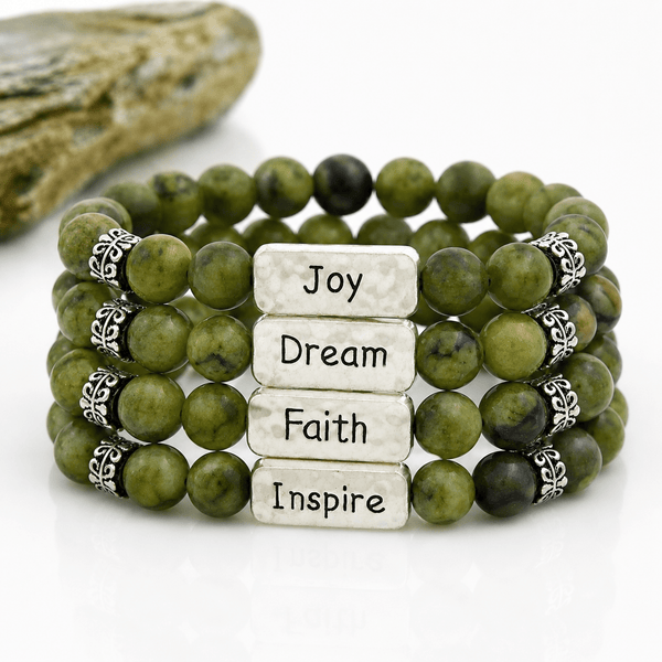 Celtic Connemara Marble Set of 4 Message Bracelets