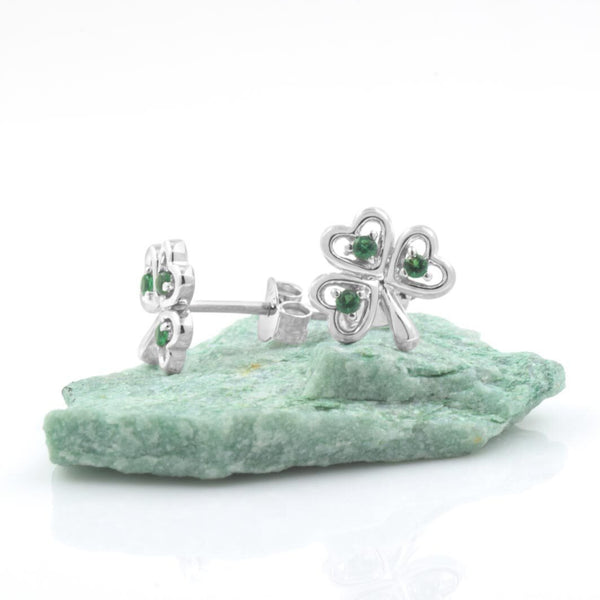 Crystal Shamrock Stud Earrings