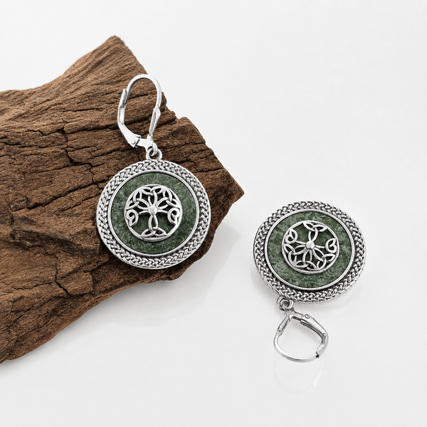 Tree Of Life Connemara Marble Earrings