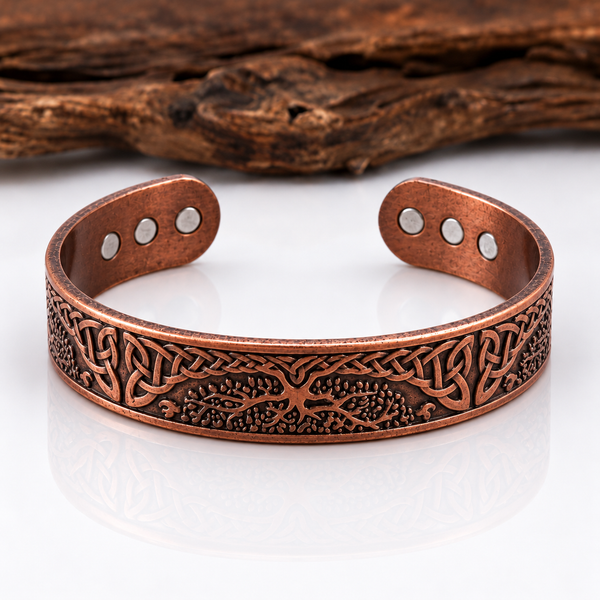 Roots of Ireland Celtic Bangle – Tree of Life & Trinity Knot