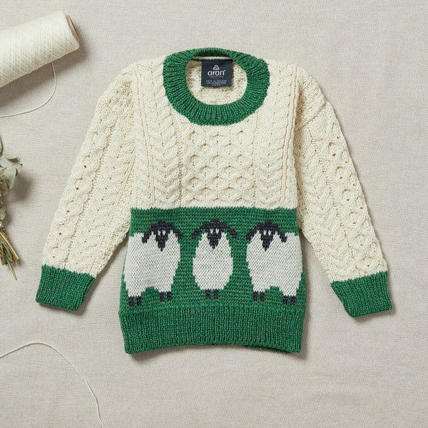 Cute Sheep Childrens Aran Sweater