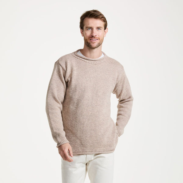 Moycullen Mens Oat Roll Neck Sweater
