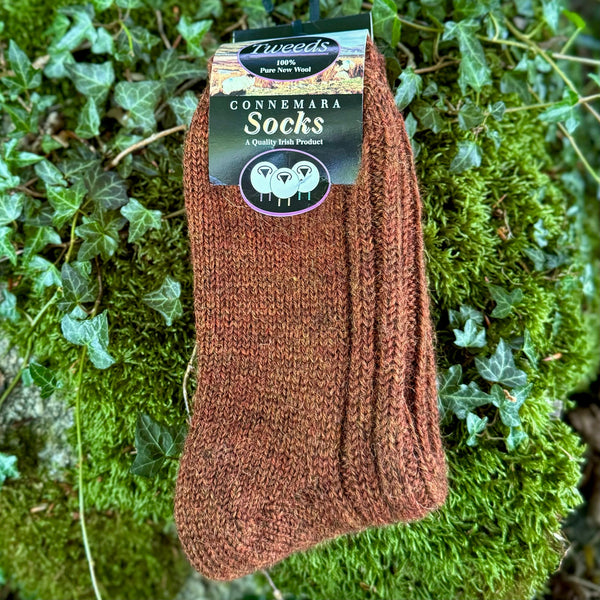 Irish Tweed Socks - Brown