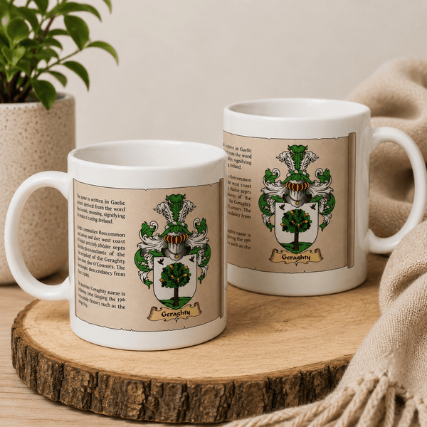 Personalized Family Crest Mug Pair from Ireland