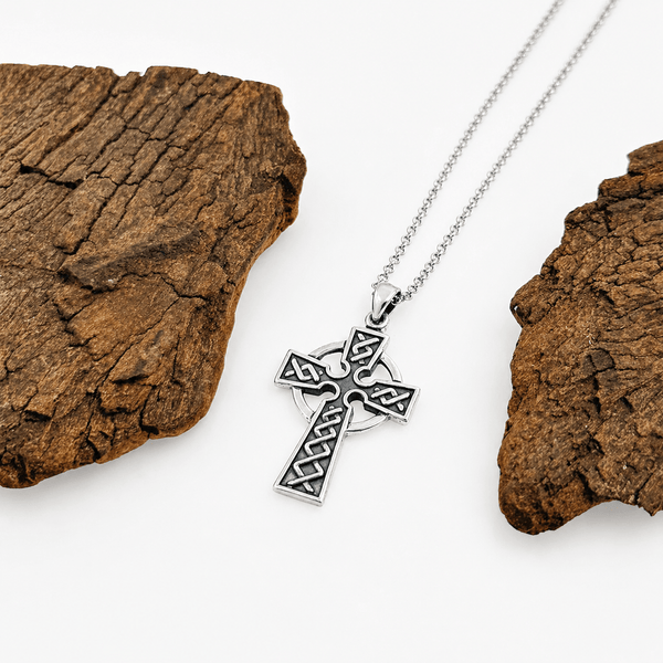 Sterling Silver Oxidized Celtic Cross