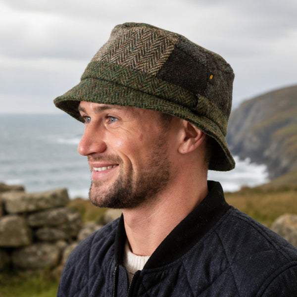 Patchwork Irish Walking Hat Green Tones