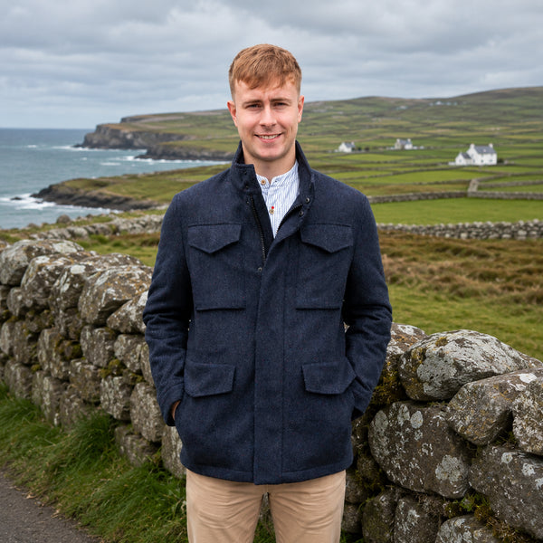 Mizenhead Herringbone Walking Jacket - Navy