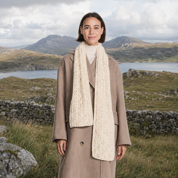 Natural Worsted Aran Scarf