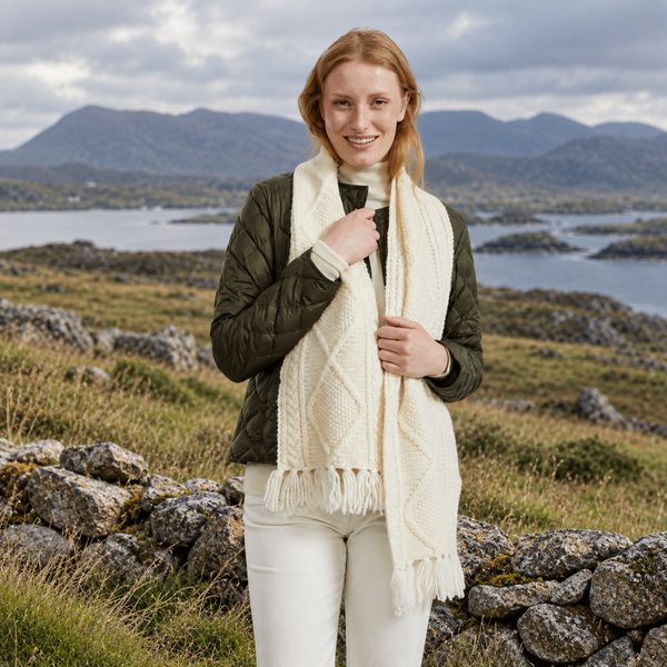 Kinard Natural Aran Scarf