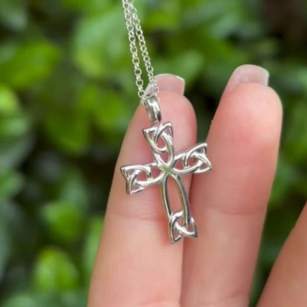 Trinity Knot Celtic Cross Necklace