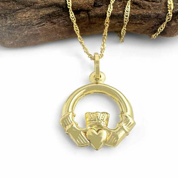 9k Gold Claddagh Necklace