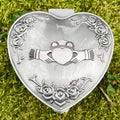Mullingar Pewter Jewelry Box with Claddagh Design,jewelry box