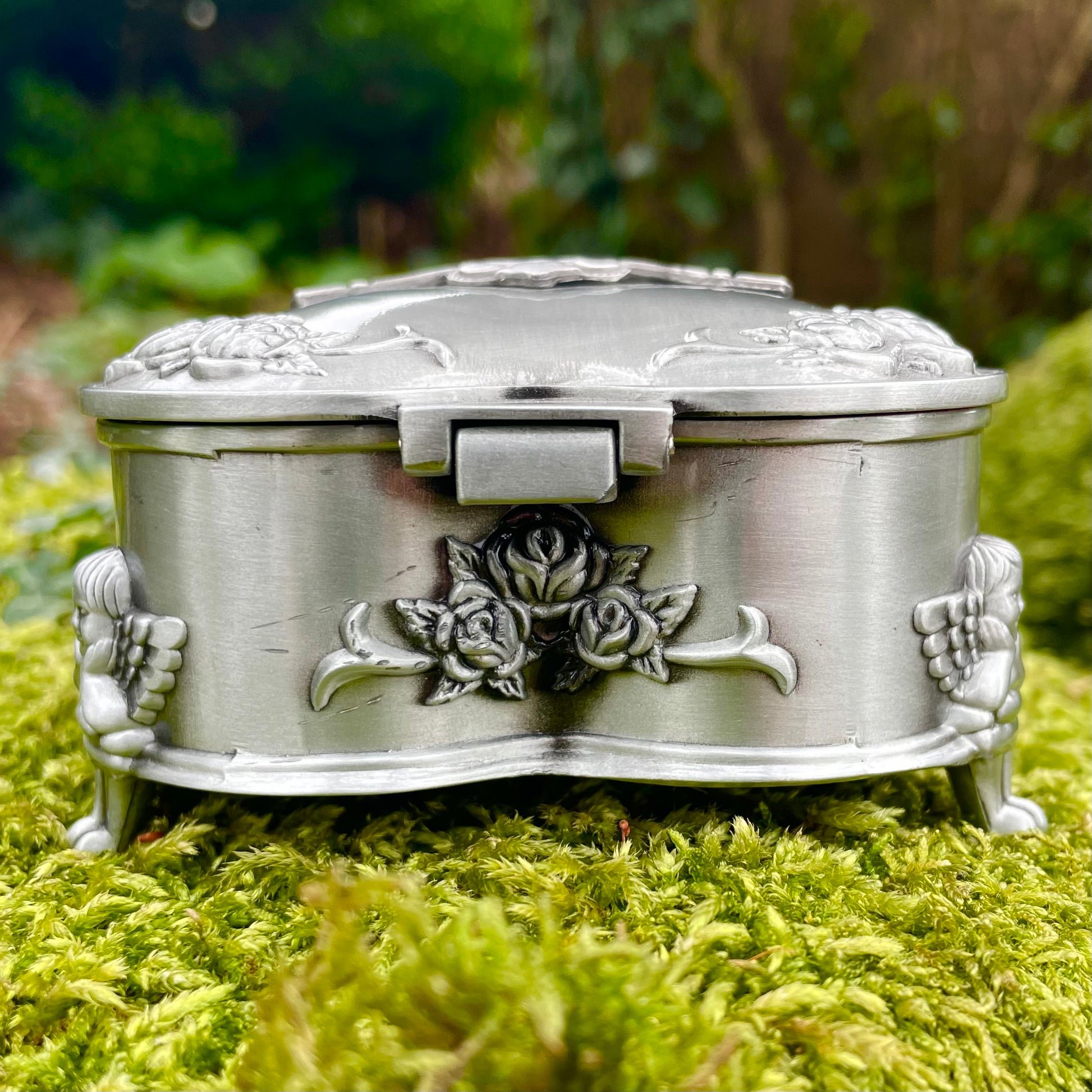 Mullingar Pewter Jewelry Box with Claddagh Design,jewelry box