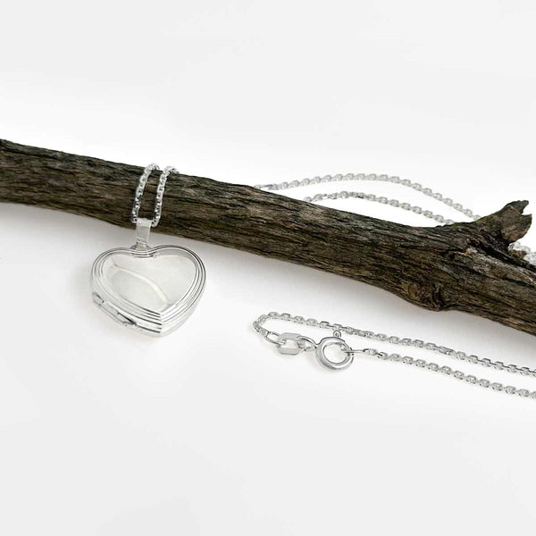 Silver Heart Locket Necklace