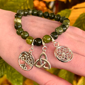 Celtic Three Charm Connemara Marble Bracelet