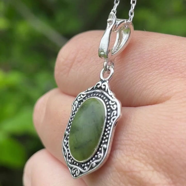 Connemara Marble Sterling Silver St Patrick Pendant