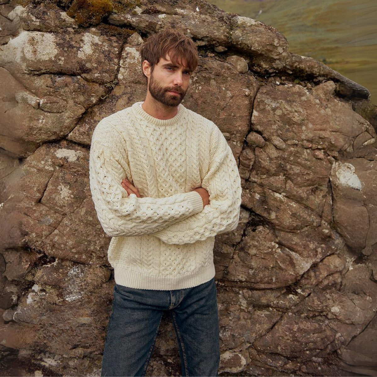 Inisheer Men’s Aran Sweater Atlantic Gifts of Ireland