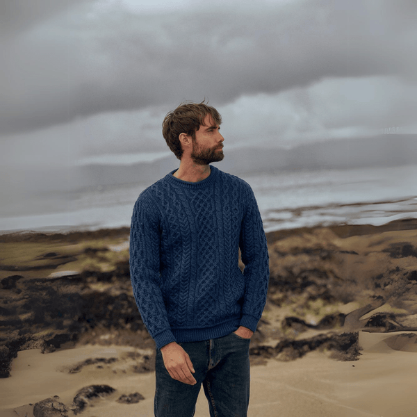 Inishturk Mens Aran Navy Sweater