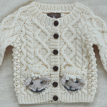 Shepley Baby Aran Wool Cardigan