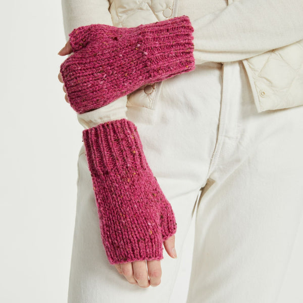 Glenfarne Nepped Pink Fingerless Mitts