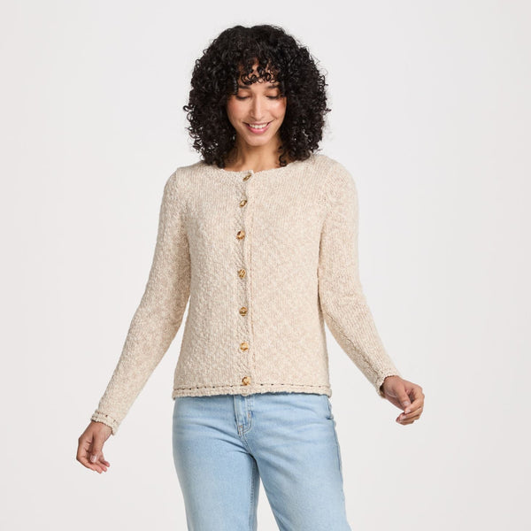 Epona Cotton-Linen Cream Cardigan