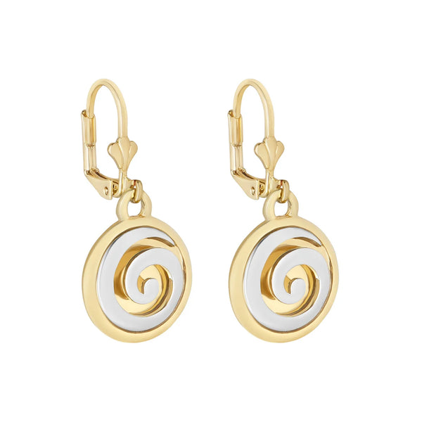 Two Tone Plated Tree of Life Drop Earrings