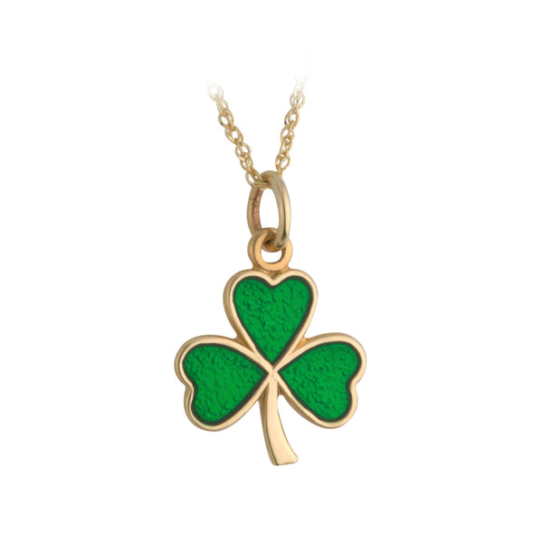 9K Gold Small Shamrock Pendant