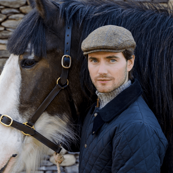 Brown Herringbone Irish Trinity Cap