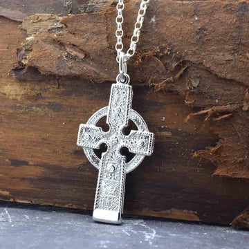 Gold Celtic Cross of Ahenny Pendant