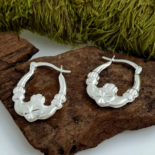 Double Sided Claddagh Earrings