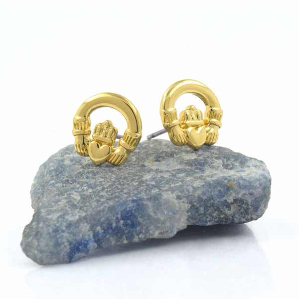 Gold Coated Claddagh Earrings