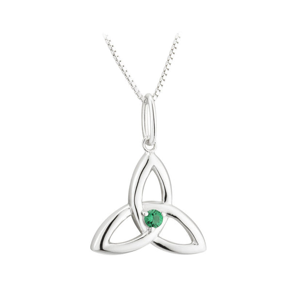Emerald Trinity Knot Pendant