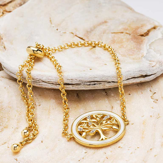 Gold Vermeil Celtic Tree of Life Bracelet with Enamel