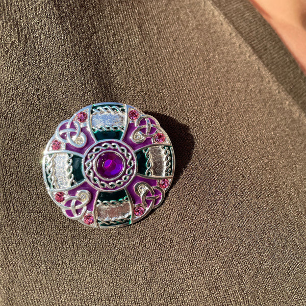 Irish Silver Plated Celtic Brooch