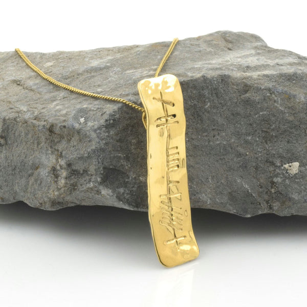 Gold Ogham Necklace Personalized